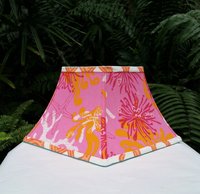 Hot Pink Lilly Pulitzer Fabric Lampshade, Square Bell Lamp Shade