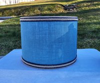 Sky Blue Burlap Lampshade, Drum Lamp Shade