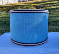 Sky Blue Burlap Lampshade, Drum Lamp Shade
