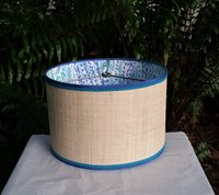 Raffia Cloth Lampshade, Lilly Cha Cha Fabric Lined