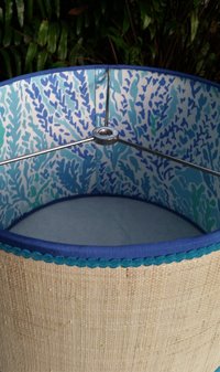 Raffia Cloth Lampshade, Lilly Cha Cha Fabric Lined