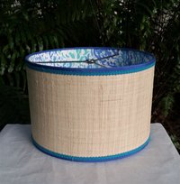 Raffia Cloth Lampshade, Lilly Cha Cha Fabric Lined