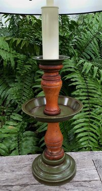 Vintage Spindle Lamp,  New Lampshade