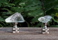 Lamp Finial, Clear Sea Glass Rock