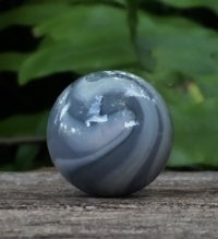 Gray Lamp Finial, White Swirls