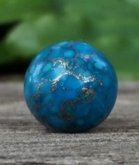 Small Turquoise Lamp Finial, Gold Accents