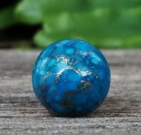 Small Turquoise Lamp Finial, Gold Accents