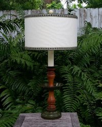 Vintage Spindle Lamp,  New Lampshade