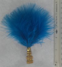 Feather Lamp Finial, Turquoise