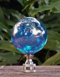 Large Turquoise Lamp Finial, Iridescent