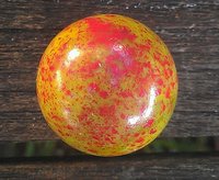 Yellow Lamp Finial, Green, Orange Specks