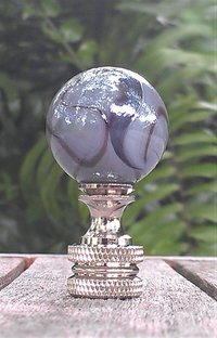 Gray Lamp Finial, Black, Iridescent