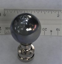 Gray Lamp Finial, Black, Iridescent