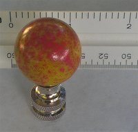Yellow Lamp Finial, Green, Orange Specks