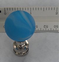 Light Blue Lamp Finial, White, Frosted Glass