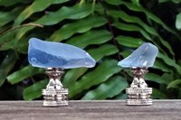 Blue Glass Rock Lamp Finial