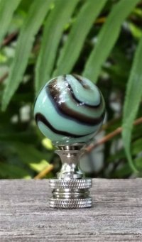 Lamp Finial, Mint Green, Black