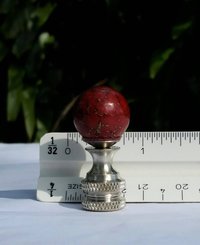 Small Red Lamp Finial, Gold Veining