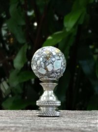 Small Lamp Finial, Sky Blue, Gray, White