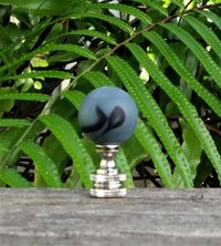 Gray Lamp Finial, Black, Frosted Glass