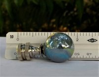 Gray Lamp Finial, Blue, Green Swirls