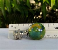 Lamp Finial, Green, Yellow Blue, Iridescent