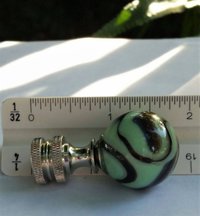 Lamp Finial, Mint Green, Black