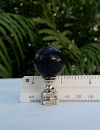 Black Lamp Finial, Blue Red Yellow or White Specks