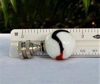 Lamp Finial, White, Black, Burnt Orange