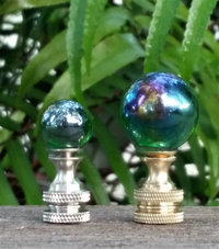 Emerald Green Lamp Finial, Iridescent