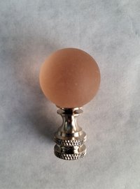 Medium Frosted Glass Pink Lamp Finial