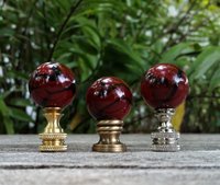 Red Lamp Finial, Black Swirls