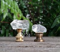 Lamp Finial, Clear Sea Glass Rock