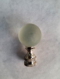 Lamp Finial, Frosted Glass, Clear, Medium