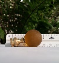 Amber Brown Lamp Finial, Shiny, Frosted, Iridescent