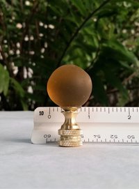 Amber Brown Lamp Finial, Shiny, Frosted, Iridescent