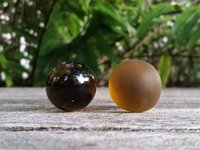 Amber Brown Lamp Finial, Shiny, Frosted, Iridescent