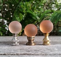 Medium Frosted Glass Pink Lamp Finial