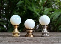 White Lamp Finial, Moon Glow