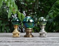 Emerald Green Lamp Finial, Iridescent