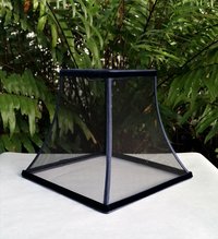 Wire Mesh Lampshade, Black, Blue Trim Lamp Shade