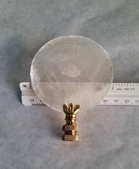 White Lamp Finial, Large Capiz Shell