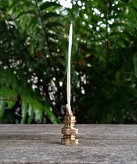White Lamp Finial, Large Capiz Shell