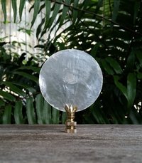 White Lamp Finial, Large Capiz Shell