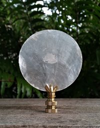 White Lamp Finial, Large Capiz Shell