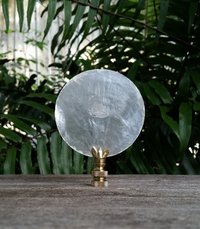 White Lamp Finial, Large Capiz Shell