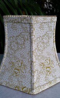 Green and White Floral Lampshade, Vervain Fabric