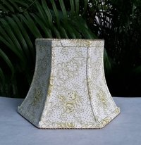 Green and White Floral Lampshade, Vervain Fabric