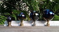Lamp Finial, Black, Rainbow, Glass Marble