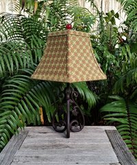 Embroidered Lamp Shade, Olive Green Lampshade